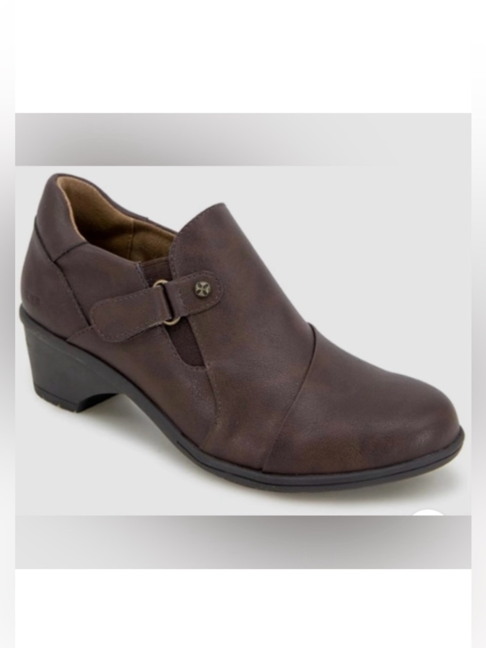 JBU Women's Brown Kyley Pull-On Wedge Shoes